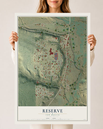 Map of Reserve, New Mexico, 24 x 36 inch unframed archival matte print