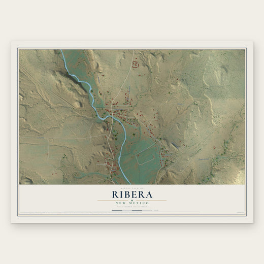 Ribera, New Mexico map print, the full design