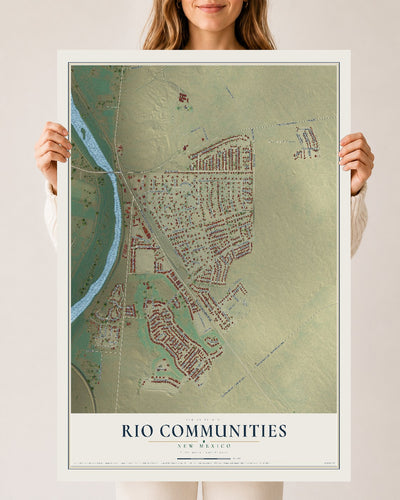 Map of Rio Communities, New Mexico, 24 x 36 inch unframed archival matte print