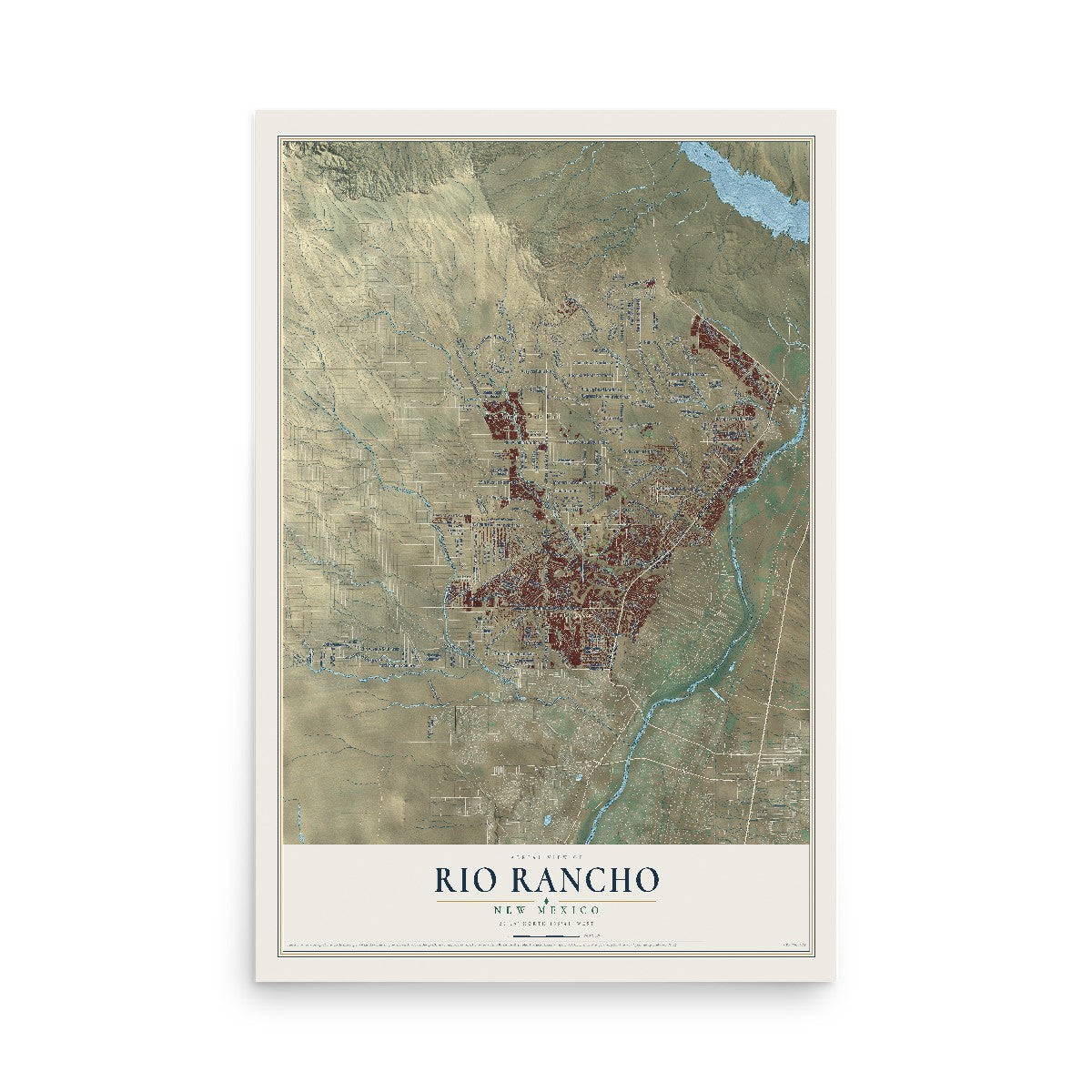 Map of Rio Rancho, New Mexico, 12 x 18 inch unframed archival matte print