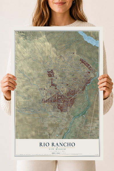 Map of Rio Rancho, New Mexico, 18 x 24 inch unframed archival matte print
