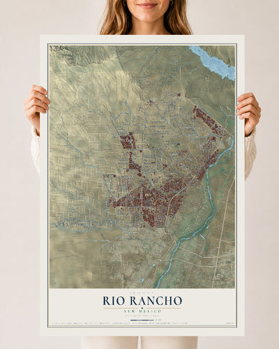 Map of Rio Rancho, New Mexico, 24 x 36 inch unframed archival matte print