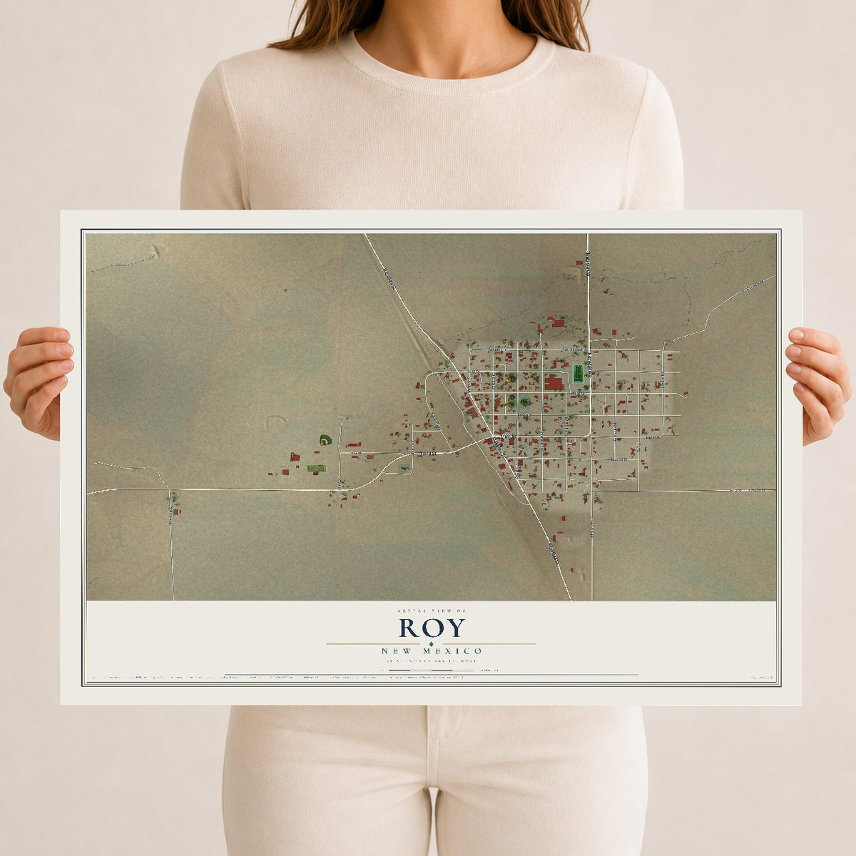 Map of Roy, New Mexico, 12 x 18 inch unframed archival matte print