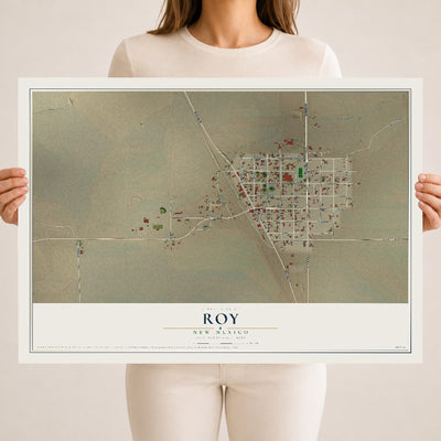 Map of Roy, New Mexico, 18 x 24 inch unframed archival matte print
