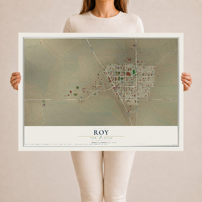 Map of Roy, New Mexico, 24 x 36 inch unframed archival matte print
