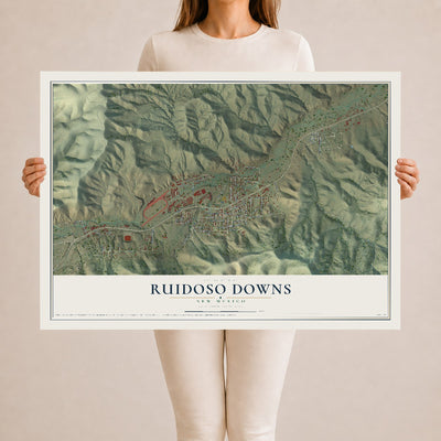 Map of Ruidoso Downs, New Mexico, 24 x 36 inch unframed archival matte print