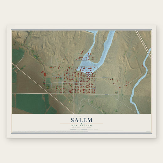 Salem, New Mexico map print, the full design