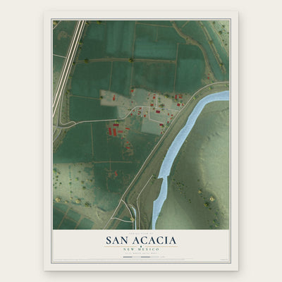 San Acacia, New Mexico map print, the full design