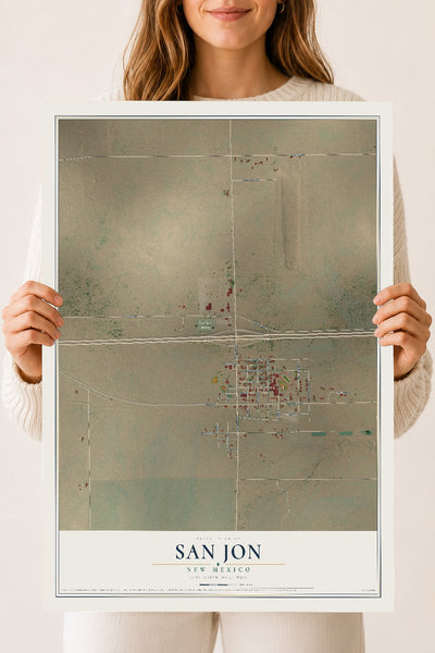 Map of San Jon, New Mexico, 18 x 24 inch unframed archival matte print