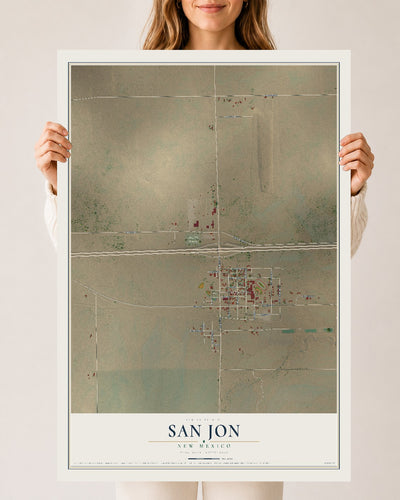Map of San Jon, New Mexico, 24 x 36 inch unframed archival matte print