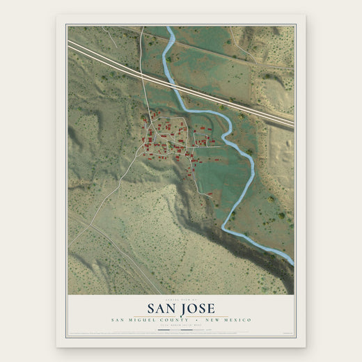 San Jose, San Miguel County, New Mexico map print, the full design