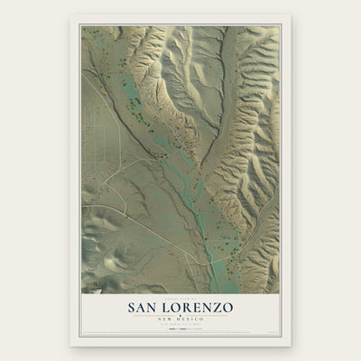 San Lorenzo, New Mexico map print, the full design