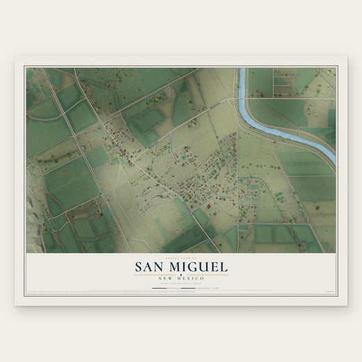 San Miguel, New Mexico map print, the full design