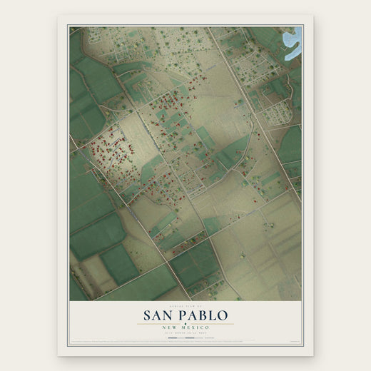 San Pablo, New Mexico map print, the full design