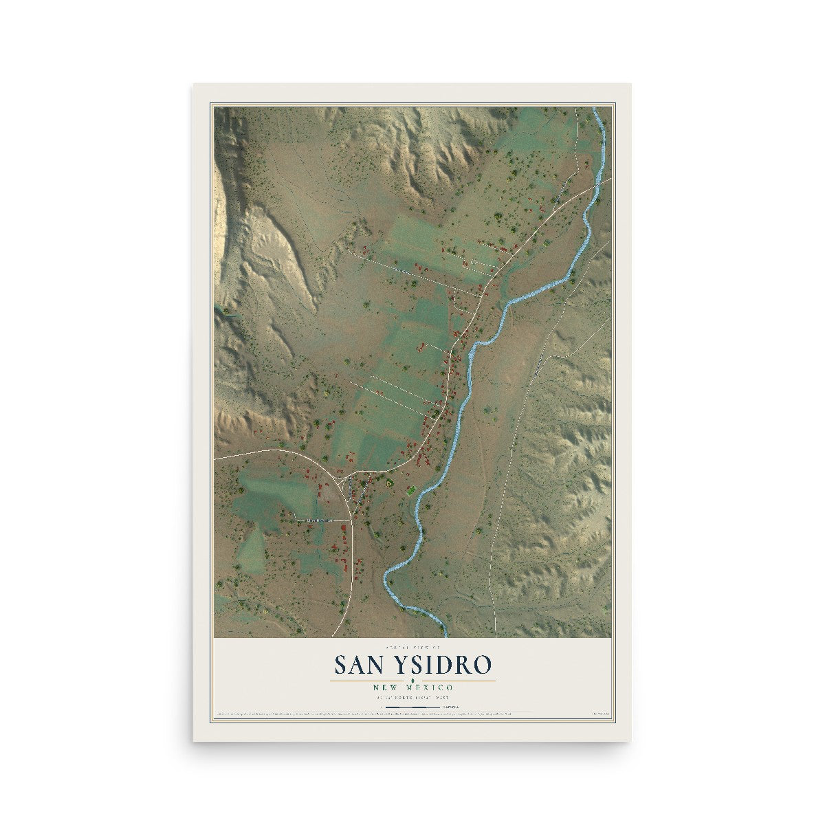 Map of San Ysidro, New Mexico, 12 x 18 inch unframed archival matte print