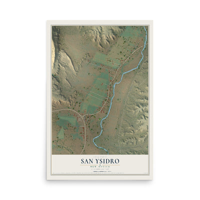 Map of San Ysidro, New Mexico, 12 x 18 inch unframed archival matte print