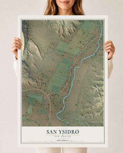 Map of San Ysidro, New Mexico, 24 x 36 inch unframed archival matte print
