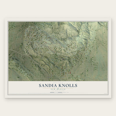 Sandia Knolls, New Mexico map print, the full design