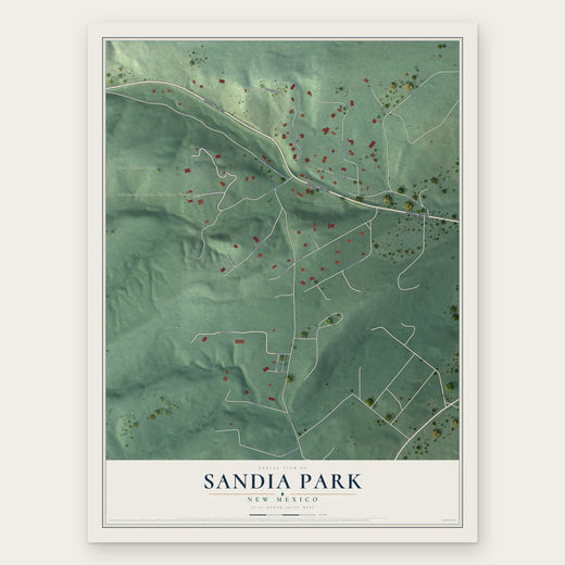 Sandia Park, New Mexico map print, the full design