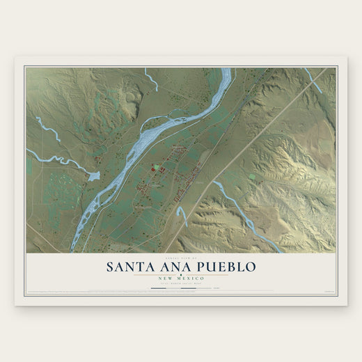 Santa Ana Pueblo, New Mexico map print, the full design