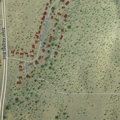Second close-up of the map of Santa Clara, New Mexico print showing more streets and buildings