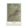 Map of Santa Fe, New Mexico, 12 x 18 inch unframed archival matte print