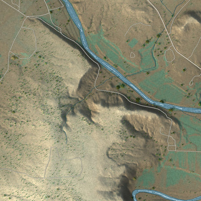 Second close-up of the map of Santa Rosa, New Mexico print showing more streets and buildings
