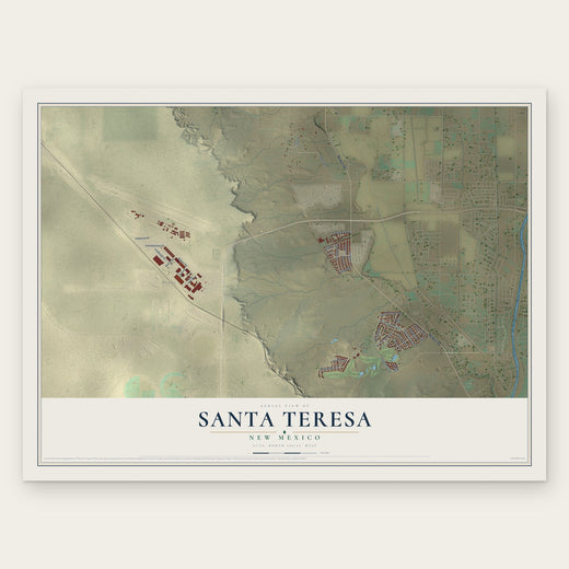 Santa Teresa, New Mexico map print, the full design