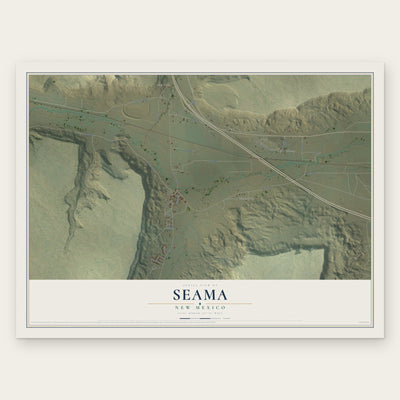 Seama, New Mexico map print, the full design