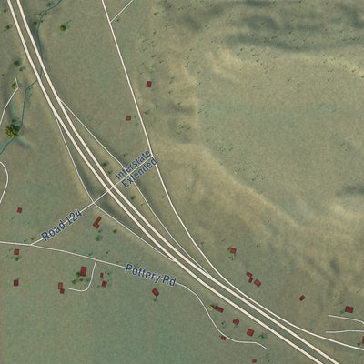 Close-up of the map of Seama, New Mexico print showing street and building detail