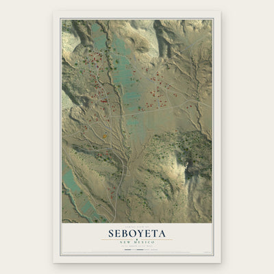 Seboyeta, New Mexico map print, the full design