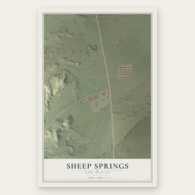 Sheep Springs, New Mexico map print, the full design