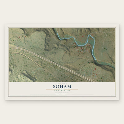 Soham, New Mexico map print, the full design