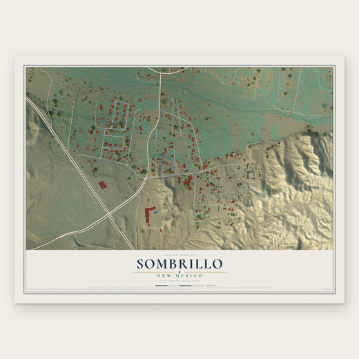 Sombrillo, New Mexico map print, the full design