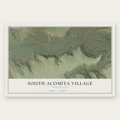 South Acomita Village, New Mexico map print, the full design
