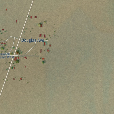 Close-up of the map of Stanley, New Mexico print showing street and building detail