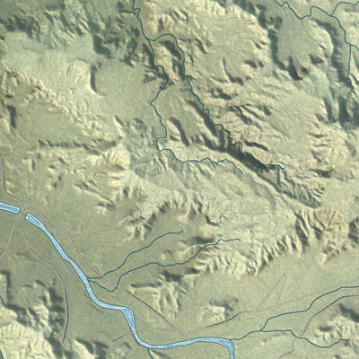 Close-up of the map of Sullivan, New Mexico print showing street and building detail