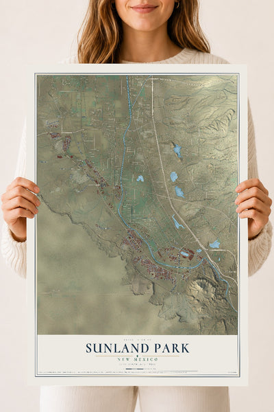 Map of Sunland Park, New Mexico, 18 x 24 inch unframed archival matte print