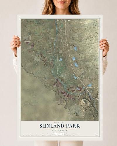 Map of Sunland Park, New Mexico, 24 x 36 inch unframed archival matte print