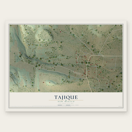 Tajique, New Mexico map print, the full design
