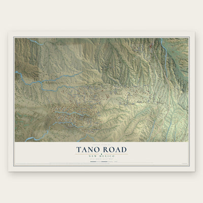 Tano Road, New Mexico map print, the full design