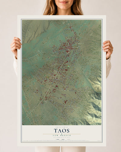 Map of Taos, New Mexico, 24 x 36 inch unframed archival matte print