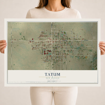 Map of Tatum, New Mexico, 18 x 24 inch unframed archival matte print