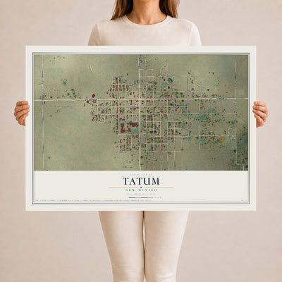 Map of Tatum, New Mexico, 24 x 36 inch unframed archival matte print