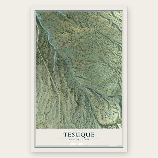 Tesuque, New Mexico map print, the full design