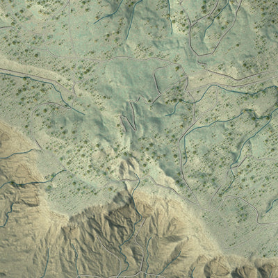 Close-up of the map of Thoreau, New Mexico print showing street and building detail