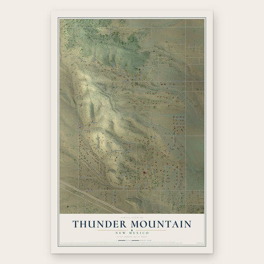 Thunder Mountain, New Mexico map print, the full design