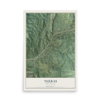 Map of Tijeras, New Mexico, 12 x 18 inch unframed archival matte print