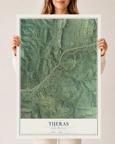 Map of Tijeras, New Mexico, 24 x 36 inch unframed archival matte print