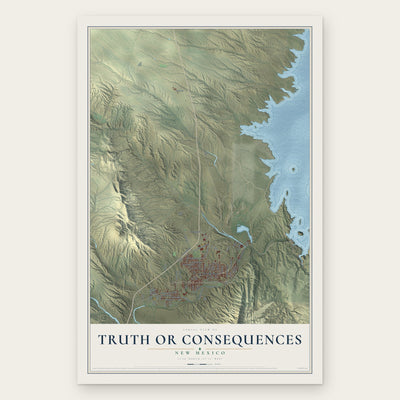 Truth or Consequences, New Mexico map print, the full design